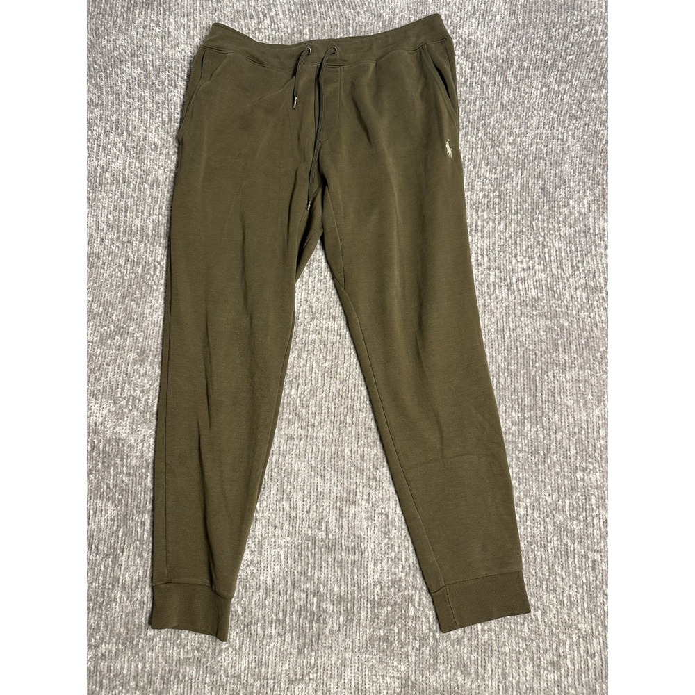 Polo Ralph Lauren Joggers Mens Size M Olive Green Drawstring Pony Logo Preppy